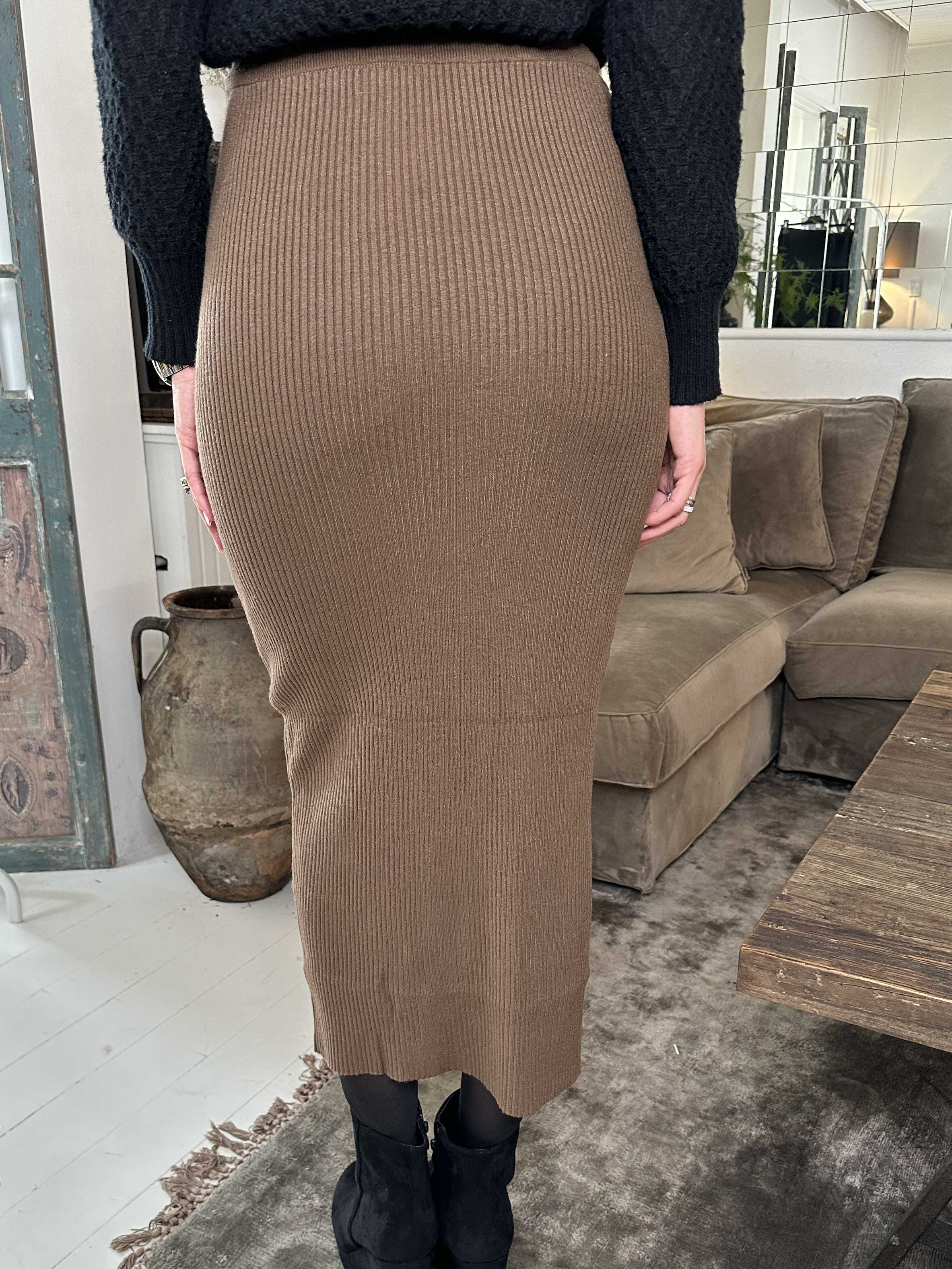 Maribel - Lång åtsittande stickad klänning